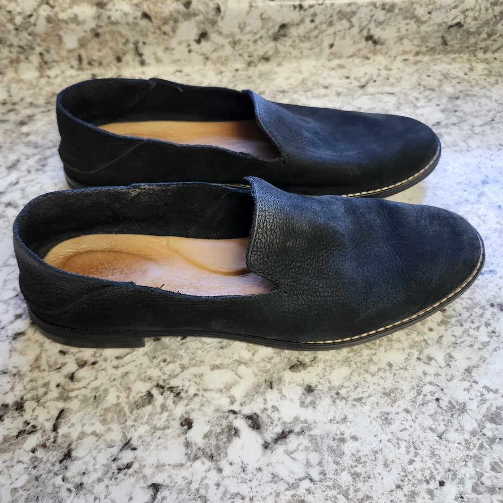Sperry Top Sider Slip On Loafers Black Leather Round Toe Womens Size 9.5